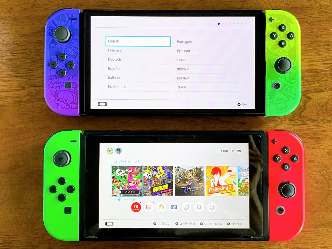 Nintendo Switch有機ELスプラトゥーン3エディションと従来品の比較